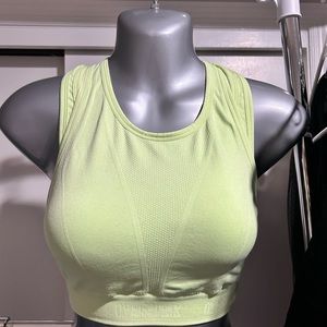 Gym Shark light green cross back sports bra.